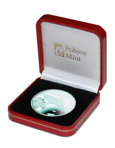 The Powerful Great White Shark Turquoise Titanium Coin 2016 10 grams 0.99 Purity By British Virgin Islands