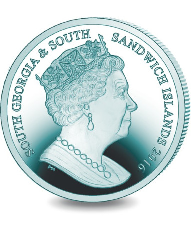 Ocean Zones Daylight Zone Turquoise Titanium Coin 2016 10 grams 0.99 Purity By South Georgia And South Sandwich Islands