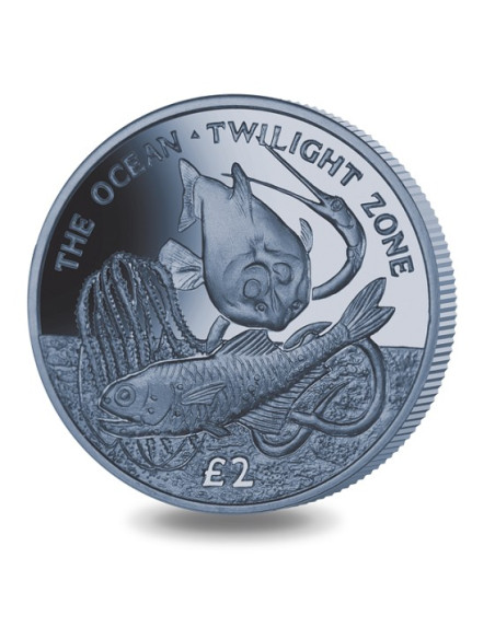 Ocean Zones Twilight Zone Ocean Blue Titanium Coin 2016 10 grams 0.99 Purity By South Georgia And South Sandwich Islands