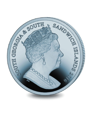 Ocean Zones Twilight Zone Ocean Blue Titanium Coin 2016 10 grams 0.99 Purity By South Georgia And South Sandwich Islands