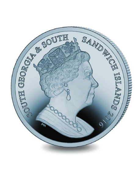 Ocean Zones Twilight Zone Ocean Blue Titanium Coin 2016 10 grams 0.99 Purity By South Georgia And South Sandwich Islands