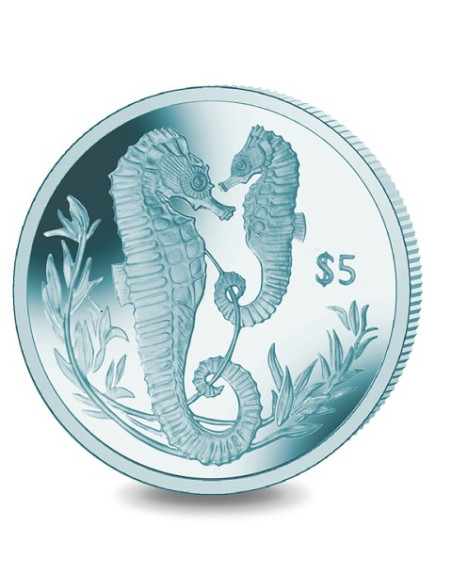 Seahorse Turquoise Titanium Coin 2017  10 grams 0.99 Purity By British Virgin Islands