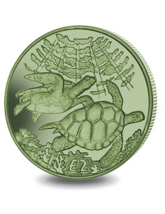 Green Turtle Green Titanium Coin 2017 10 grams 0.99 Purity By British Virgin Islands