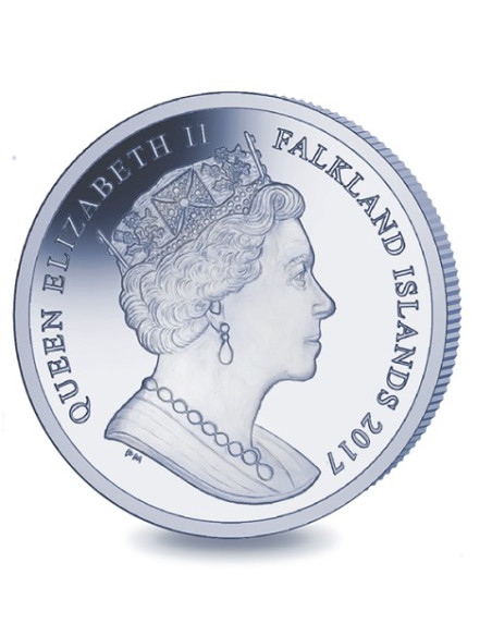 Patagonian Toothfish Blue/Green Titanium Coin 2017  10 grams 0.99 Purity By British Virgin Islands