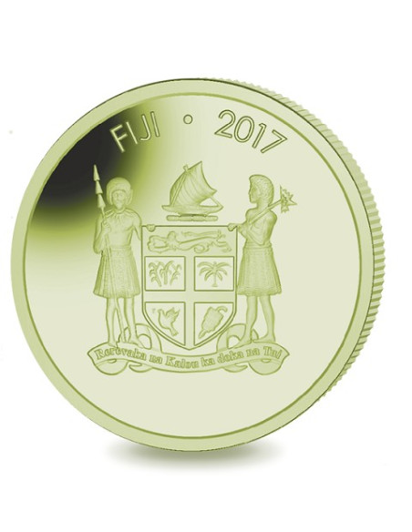 Collared Lory Green Titanium Coin 2017  10 grams 0.99 Purity By British Virgin Islands