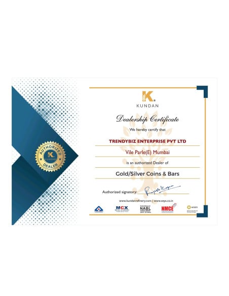 Kundan Kalpataru Tree Gold Bar of 5 Grams 24 Karat in 999.9 Purity / Fineness in Certi Card