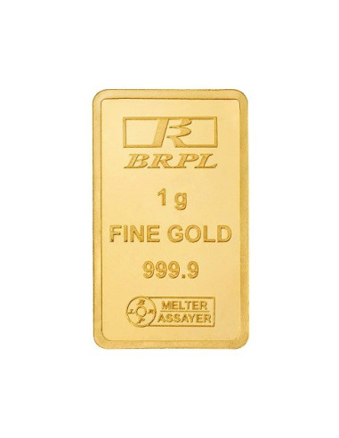 Bangalore Refinery Gold Bar Of 1 Grams in 24 Karat  999.9 Purity / Fineness