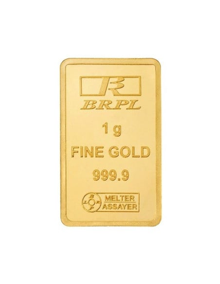 Bangalore Refinery Gold Bar Of 1 Grams in 24 Karat  999.9 Purity / Fineness
