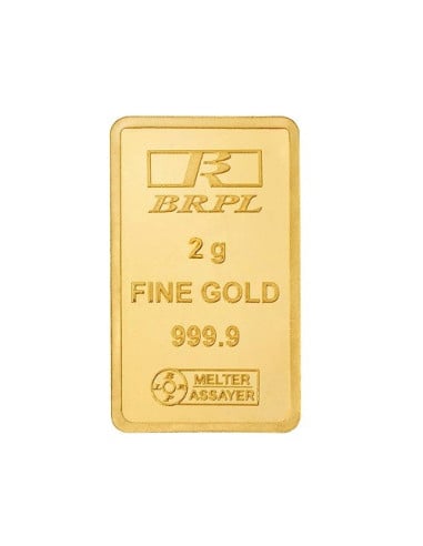 Bangalore Refinery Gold Bar Of 2 Grams in 24 Karat  999.9 Purity / Fineness
