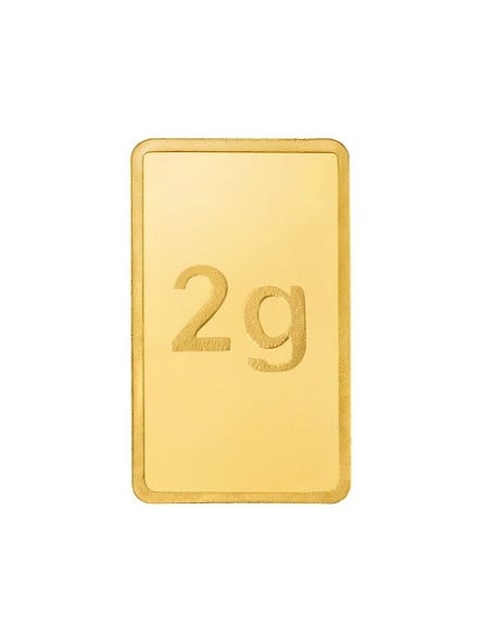 Bangalore Refinery Gold Bar Of 2 Grams in 24 Karat  999.9 Purity / Fineness