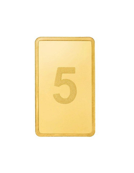 Bangalore Refinery Gold Bar Of 5 Grams in 24 Karat  999.9 Purity / Fineness