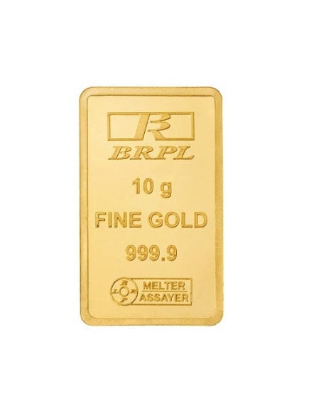 Bangalore Refinery Gold Bar Of 10 Grams in 24 Karat  999.9 Purity / Fineness