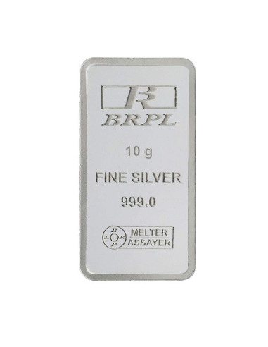 Bangalore Refinery Silver Bar Of 10 Grams in 999 Purity / Fineness