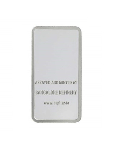 Bangalore Refinery Silver Bar Of 10 Grams in 999 Purity / Fineness
