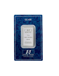 Bangalore Refinery Silver Bar Of 50 Grams in 999 Purity / Fineness