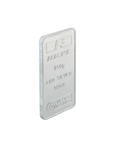 Bangalore Refinery Silver Bar Of 250 Grams in 999 Purity / Fineness