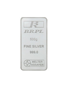 BRPL Bangalore Refinery Silver Bar Of 500 Grams in 999 Purity / Fineness