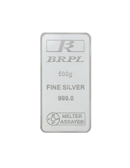 Bangalore Refinery Silver Bar Of 500 Grams in 999 Purity / Fineness