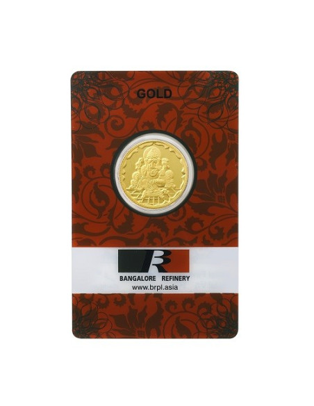 BRPL Bangalore Refinery Ganesh Gold Coin Of 10 Grams in 24 Karat 999 Purity / Fineness