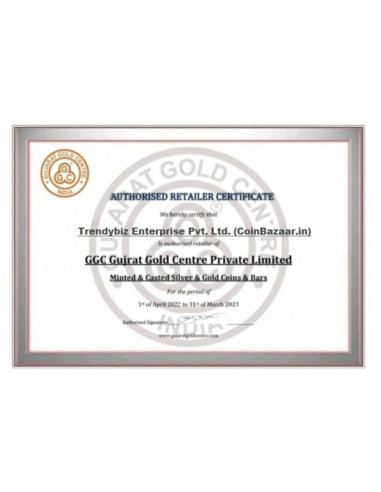 Gujarat Gold Centre Gold Bar Of 5 Gram 24Kt in 999 Purity / Fineness