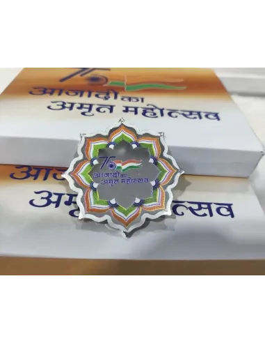 Omkar Mint Aazadi Ka Amrit Mahotsav Color Silver Coin Of 20 Grams in 999 Purity Fineness