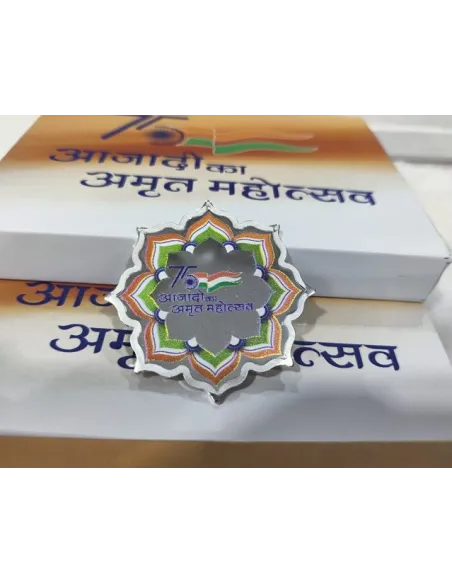 Omkar Mint Aazadi Ka Amrit Mahotsav Color Silver Coin Of 20 Grams in 999 Purity Fineness