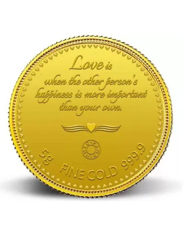MMTC-PAMP Love Forever Gold Coins of 5 Grams in 24 Karat  999.9 Purity / Fineness