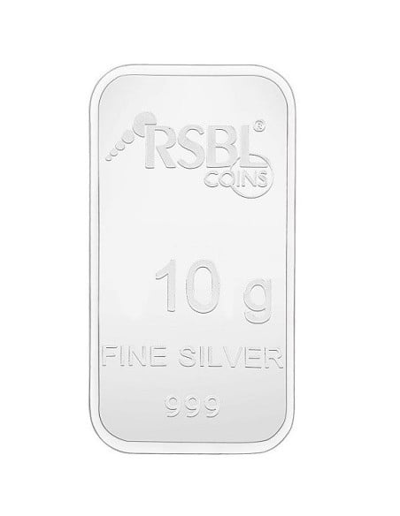 RSBL Silver Bar of 10 Grams in 24Kt 999 Purity Fineness