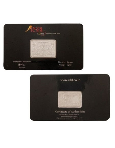 RSBL Silver Note of 5 Grams in 24Kt 999 Purity