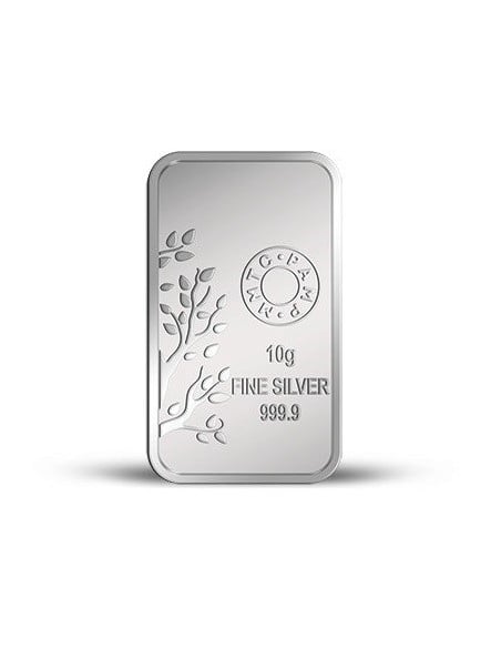 MMTC-PAMP Banyan Tree Silver Ingot Bar of 10 Gram in 999.9 Purity / Fineness in Certi Card
