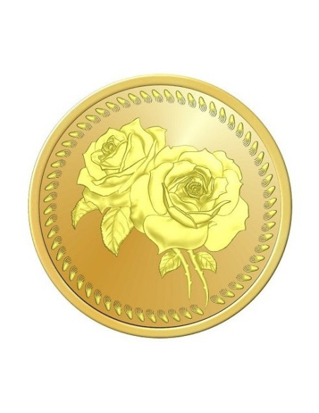 Omkar Mint Flower Gold Coin Of 10 Gram 24Kt Gold 999 Purity Fineness