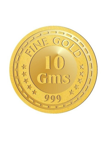 Omkar Mint Flower Gold Coin Of 10 Gram 24Kt Gold 999 Purity Fineness