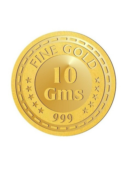 Omkar Mint Flower Gold Coin Of 10 Gram 24Kt Gold 999 Purity Fineness