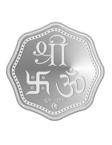 Omkar Mint Octagon Laddu Gopal Silver Coin Of 10 Grams in 999 Purity Fineness