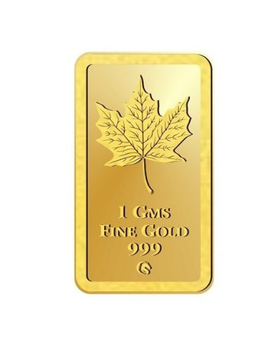 Omkar Mint Lakshmi Gold Bar Of 1 Gram 24Kt Gold 999 Purity Fineness
