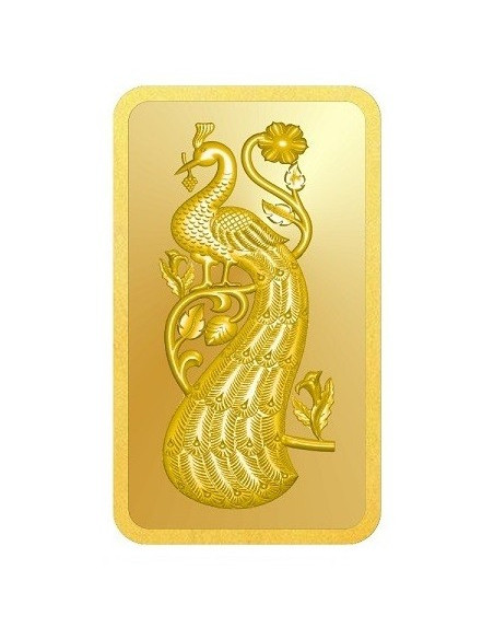 Omkar Mint Peacock Gold Bar Of 20 Gram 24Kt Gold 999 Purity Fineness