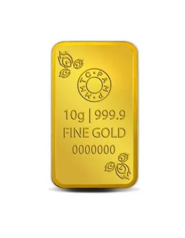 MMTC-PAMP Gold Peacock Ingot Bar of 10 Grams in 24 Karat  999.9 Purity / Fineness