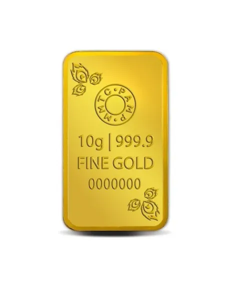 MMTC-PAMP Gold Peacock Ingot Bar of 10 Grams in 24 Karat  999.9 Purity / Fineness