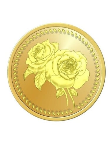 Omkar Mint Flower Gold Coin Of 2 Gram 24Kt Gold 999 Purity Fineness