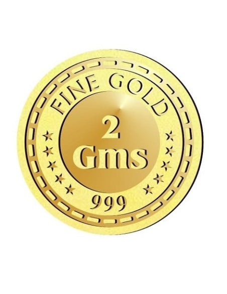 Omkar Mint Flower Gold Coin Of 2 Gram 24Kt Gold 999 Purity Fineness