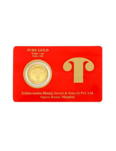 Tribhovandas Bhimji Zaveri Gold Coin Of 5 Gram 24Kt Gold 999 Purity Fineness