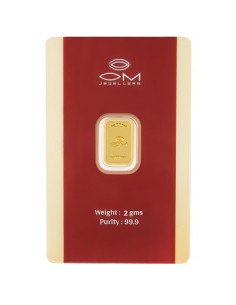 OM Jewellers Gold Bar Of 2 Gram in 99.9 Purity Fineness