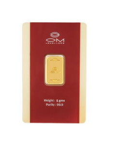OM Jewellers Gold Bar Of 5 Gram in 99.9 Purity Fineness