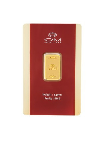 OM Gold Bar Of 5 Gram in 99.9 Purity Fineness