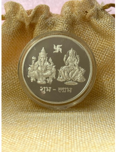 SPMCIL Lakshmi Ganesh Silver Souvenir Coin Of 40 grams in 999 purity Fineness