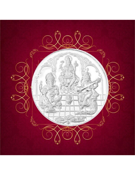 RSBL Shree Trimurti Silver Coin 5 Grams in 999 Purity 24Kt/Fineness