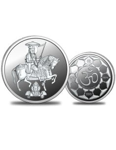 Omkar Mint Rama Peer Dev Silver Coin of 100 Grams in 999 Purity Fineness
