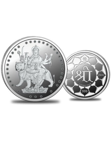 Omkar Mint Durga Silver Coin of 5 Grams in 999 Purity Fineness