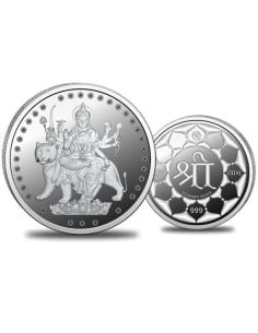 Omkar Mint Durga Silver Coin of 10 Grams in 999 Purity Fineness