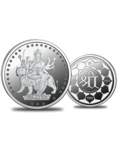 Omkar Mint Durga Silver Coin of 20 Grams in 999 Purity Fineness